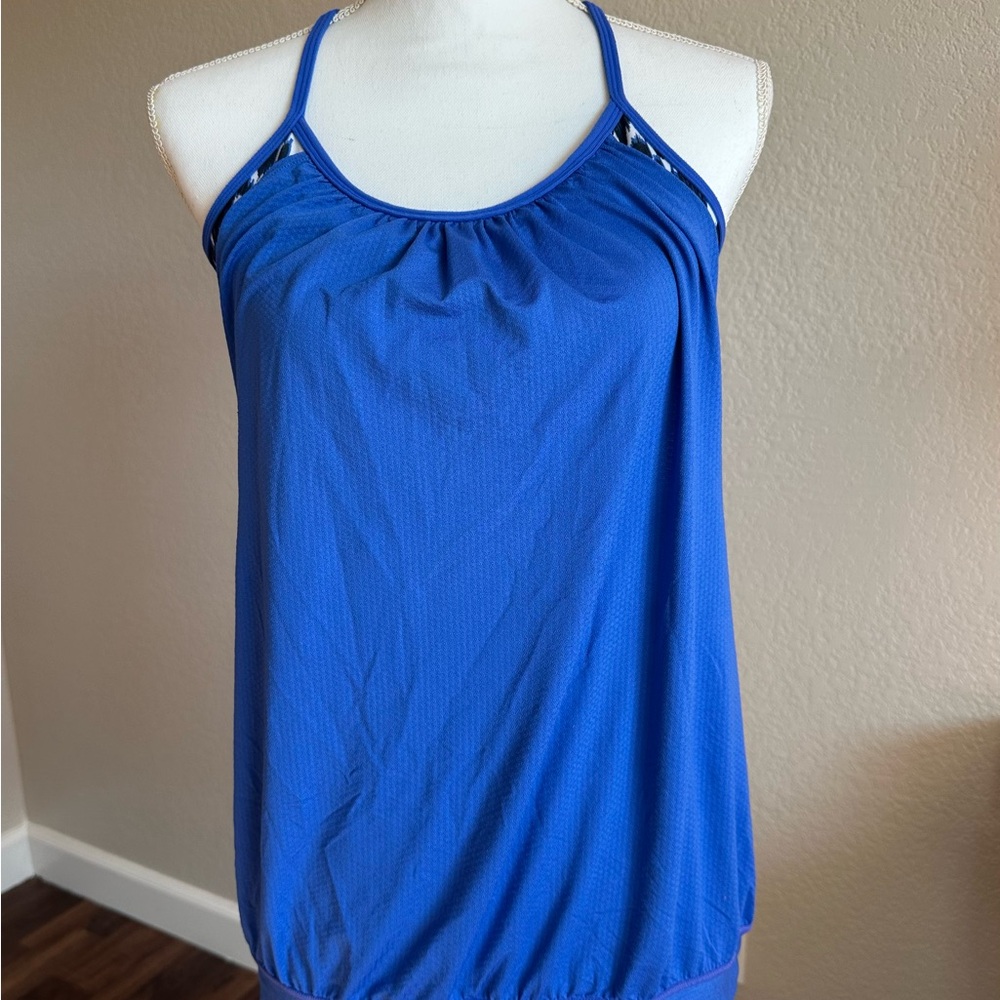 Lululemon Power Y Tank Blue Racerback Built-In Bra Size 6